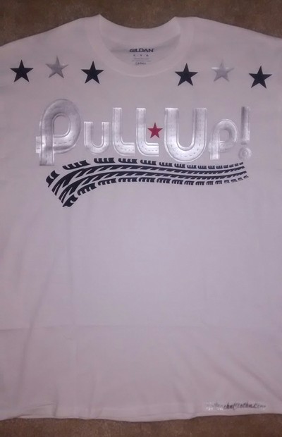 Pull Up! (White,Black,Red & Silver) T-shirt.