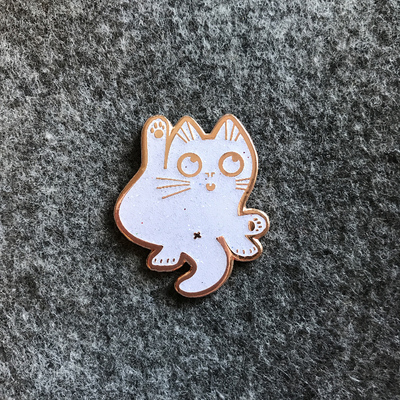 Busted Enamel Pin White Glitter 