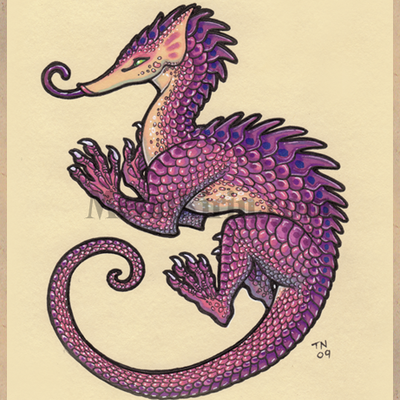 Original fantasy art: pangolin dragon