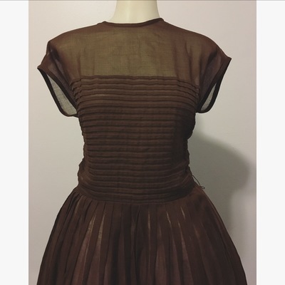 1950's-60's brown dress