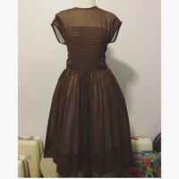 1950's-60's brown dress - Thumbnail 1