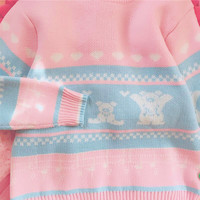 Pink Teddy Bear Heart Sweater - Thumbnail 3