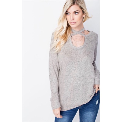 Keyhole knit top
