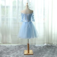 2018 Light Blue Short Prom Dresses, Blue Homecoming Dresses, Teen Formal Dresses - Thumbnail 1