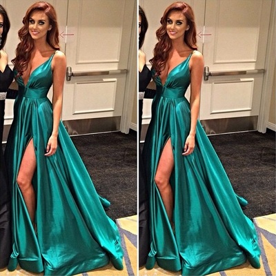 Sexy prom dress, long prom dress, slit simple prom dresses, fashion dress, modern dress, pd17665