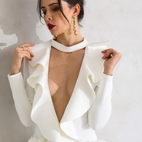 White Plunge Top - Thumbnail 3