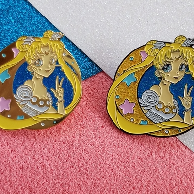  glitter moon princess soft enamel pin {glitter moon and stars} 