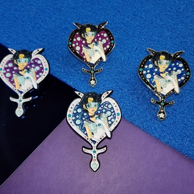 Sailor mercury ( hard enamel, black glitter )