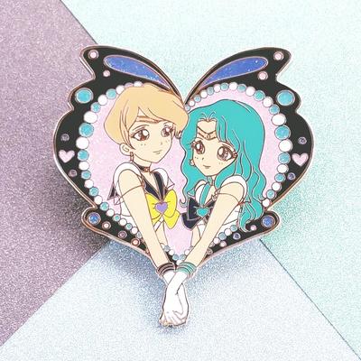 True lovers  uranus and neptune  {hard enamel, zinc alloy plating, glitter}