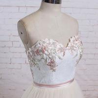 Elegant Light Champagne Long Tulle Gowns, Tulle Prom Dresses, Formal Dresses - Thumbnail 3