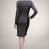 Grey/black Slimming Pencil Dress - Thumbnail 1