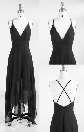 Black High Low Party Dresses, Homecoming Dresses, Stylish Prom Dresses