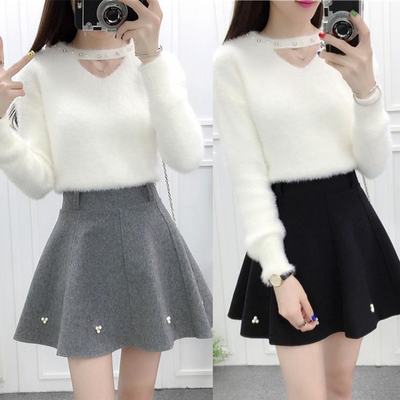 Sweet sweater + skirt two-piece