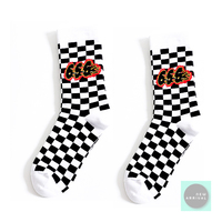 Free Shipping-666 FLAME CHECKER SOCKS  - Thumbnail 1