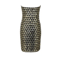 Gold Sequin Tube Dress - Thumbnail 2