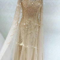 Elegant Beaded Champagne Prom Dresses Evening Dresses  - Thumbnail 1