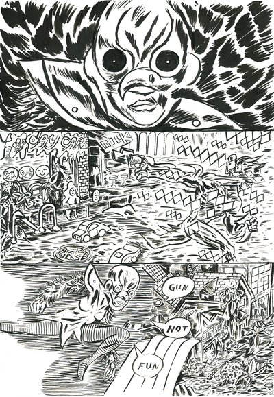 BOTTOMLESS PIT COMIC page 16 "GUN"