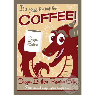 Never Too Hot for Coffee 5x7 Print