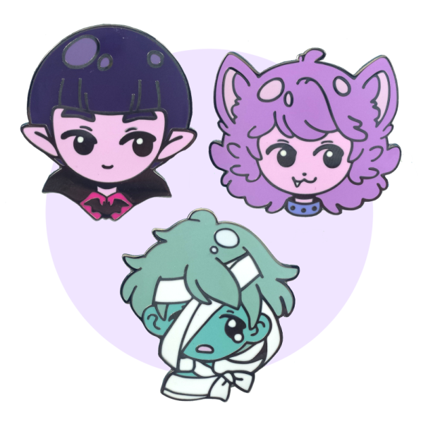 1.5 inch Monster boy enamel pins