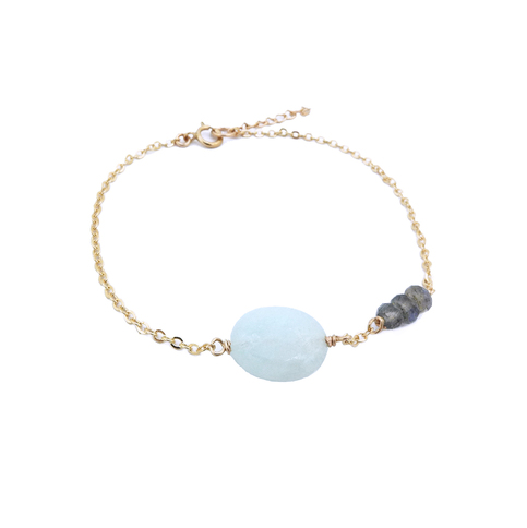 Aquamarine & Labradorite Bracelet