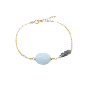 Aquamarine & Labradorite Bracelet - Thumbnail 1