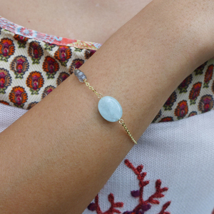 Aquamarine & Labradorite Bracelet - Thumbnail 3