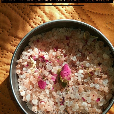 Hibiscus-rose pink himalayan crystal cleaner & bath soak detox