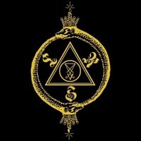 Double-Oroboros Luciferian Research Society 3/4 Sleeve Baseball T-Shirt (Gold on Black) - Thumbnail 1