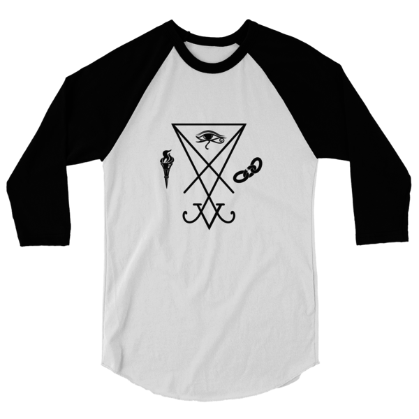 Luciferian Emblem 3/4 Sleeve Baseball T-Shirt (Black)
