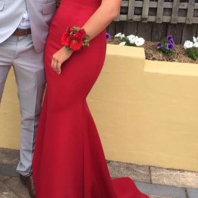 Red halter prom dresses, prom dresses 2018, long formal dresses