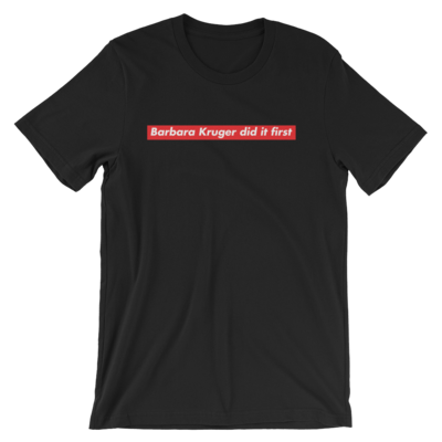 Barb did it first Short-Sleeve Unisex T-Shirt black and white 