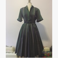 Green1950's shirtwaist dress  - Thumbnail 1