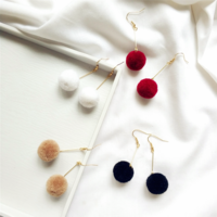 Fur Ball Earrings - Thumbnail 2