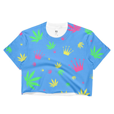 Blue queen of the green crop top