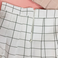 Checker plaid pleated skirt - Thumbnail 3