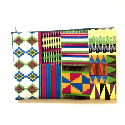 Zip top clutch- multi kinte