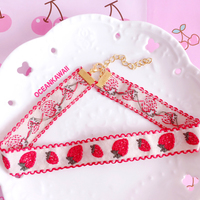KAWAII STRAWBERRY CHOKER+EARRINGS SET - Thumbnail 1