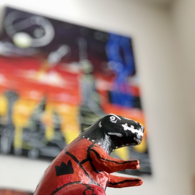 “jurassic #3” 8inch painted figurine by dev kai