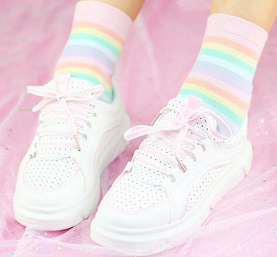 Pastel Rainbow Stripe Socks