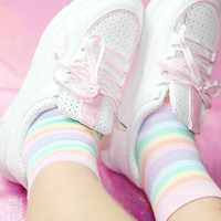Pastel Rainbow Stripe Socks - Thumbnail 2