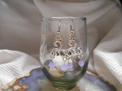 Lilac Alexandrite Triskele earrings