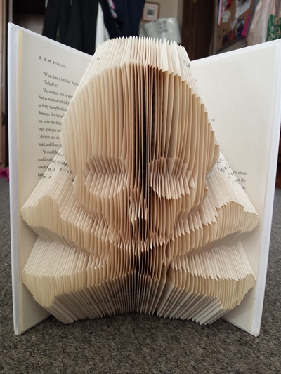 Folded Book Art - Skull and Crossbones