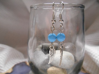 Turquoise and "feather" earrings