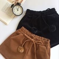 Velvet pom pom shorts - Thumbnail 2
