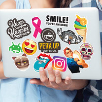 Free DHL shipping 300 Custom Laptop Stickers