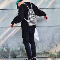 Free Shipping-CHECKER DRAWSTRING BAG - Thumbnail 4