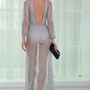 Silver Glitter Backless Dress-3