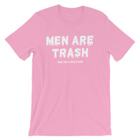 Men are trash Short-Sleeve Unisex T-Shirt black and pink - Thumbnail 1