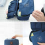Navy Blue Color Travel Use Multiple Pocket Packing Pouch Good for Underwear - Thumbnail 1
