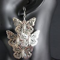 Small Butterfly Cluster Earrings - Thumbnail 1